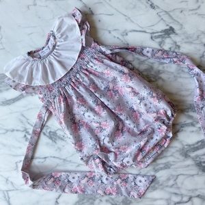 Fifi & Finn Floral Classic Smocked Romper (3T)